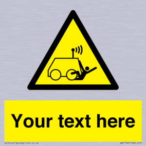 Custom warning run over by operator controlled machine